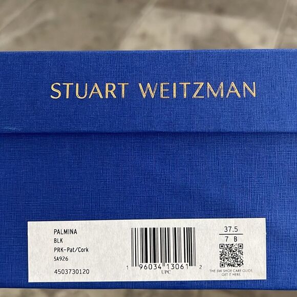 Stuart Weitzman Palmina Platform Wedge Sandals, Black, NWT, Size 37.5/7 - Picture 12 of 12